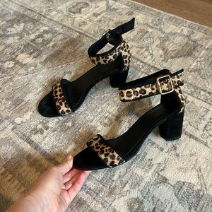 Banana Republic Brown and Black Heels with Chunky Block Heel